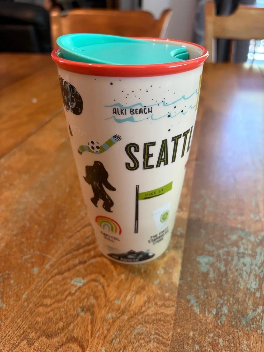 Starbucks Seattle Wall Ceramic Tumbler Mug 12 oz